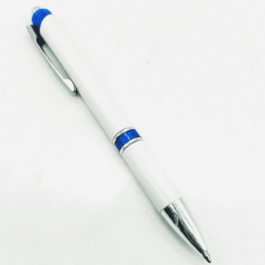 ESFERO BLANCO FRANJA COLOR AZUL