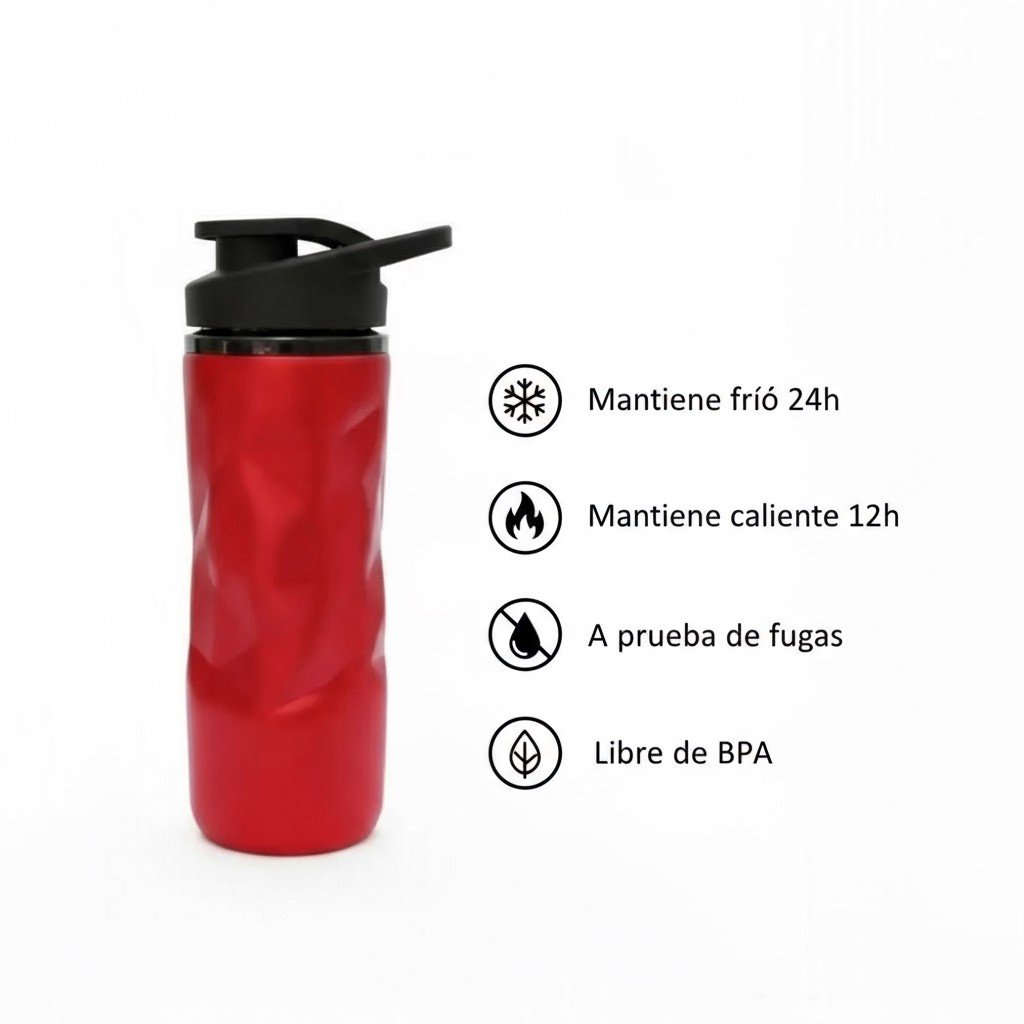 TOMATODO CUBES ALUMINIO ROJO 750ml - Imagen 3