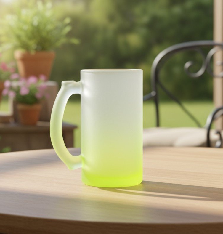 JARRO VIDRIO CON BASE DE COLORES