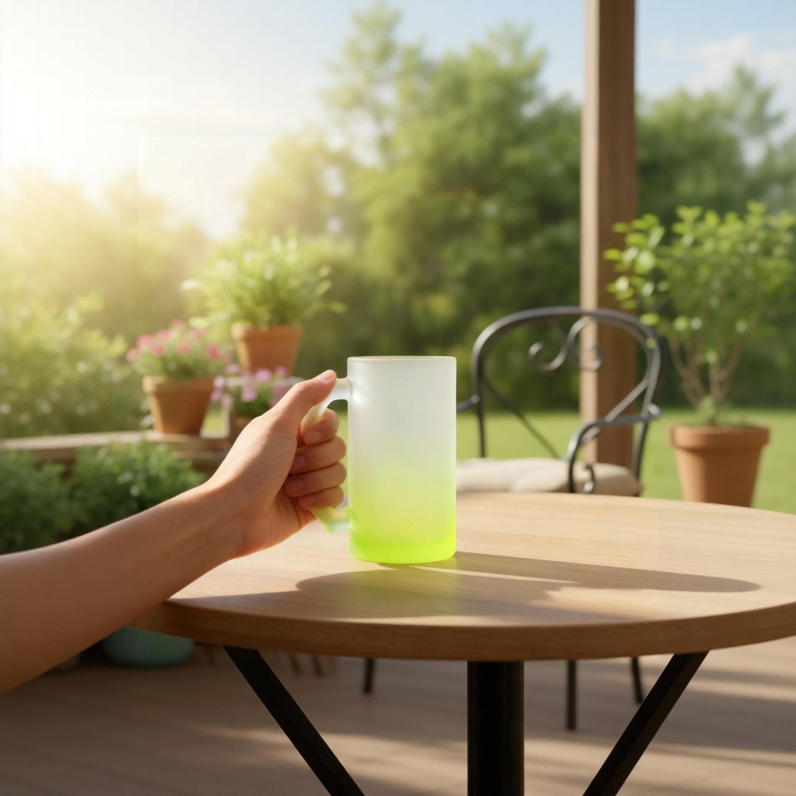 JARRO VIDRIO CON BASE DE COLORES - Imagen 2