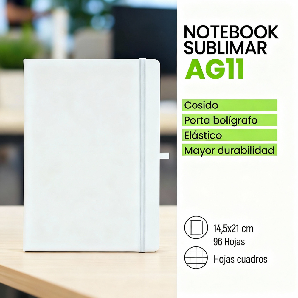 NOTEBOOK SUBLIMAR 70GR 96PG A5 CUADROS