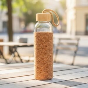 BOTELLA DE VIDRIO TAPA BAMBOO