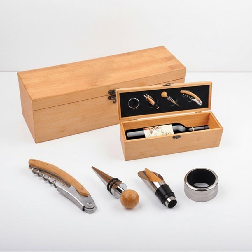 SET DE VINO CAJA BAMBOO - Imagen 4