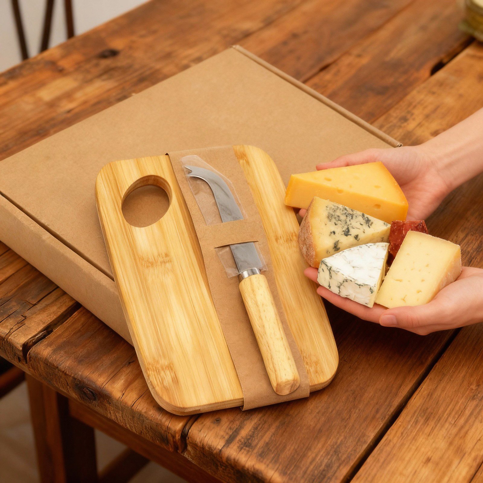 TABLA BAMBOO CON CUCHILLO - Imagen 2