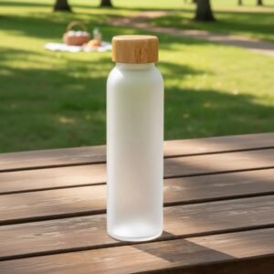 BOTELLA DE VIDRIO ESMERILADO