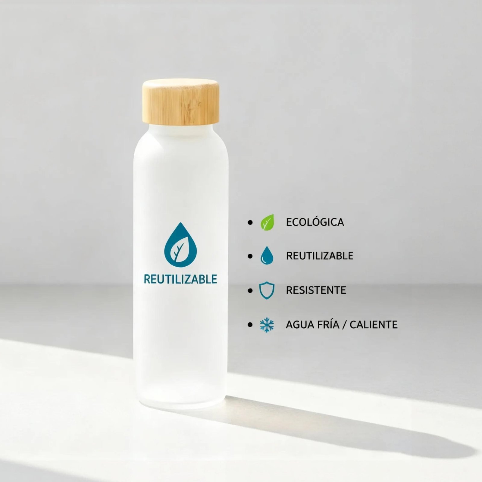 BOTELLA DE VIDRIO ESMERILADO - Imagen 3